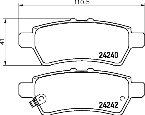 HELLA Brake pad set - T1523 - for e.g. NISSAN 8DB355012-081