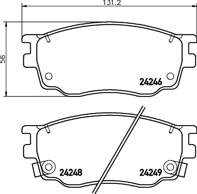 HELLA Brake pad set - T1526 - for e.g. HAWTAI MOTOR / MAZDA 8DB355012-091