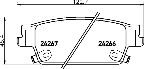 HELLA Brake pad set - T1540 - for e.g. CADILLAC 8DB355012-231