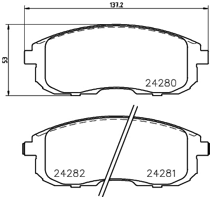HELLA Brake pad set - T1654 - for e.g. FIAT / NISSAN / SUZUKI 8DB355012-901
