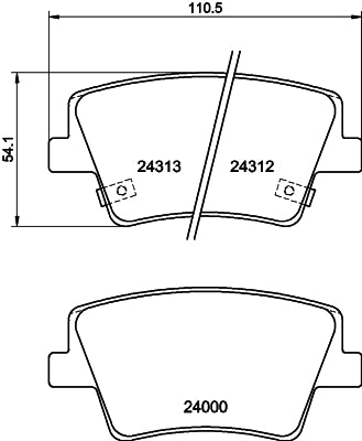 HELLA Brake pad set - T4189 - for e.g. HYUNDAI 8DB355040-041