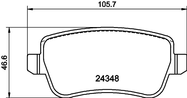HELLA Brake pad set - T1606 - for e.g. FIAT 8DB355012-411