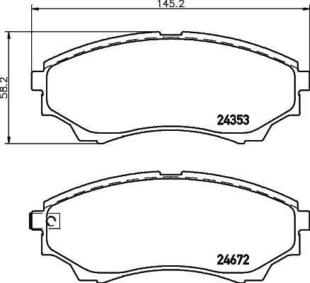 HELLA Brake pad set - T1603 - for e.g. FORD / MAZDA 8DB355012-381