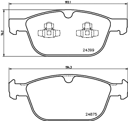 HELLA Brake pad set - T1845 - for e.g. VOLVO / VOLVO ASIA 8DB355014-541