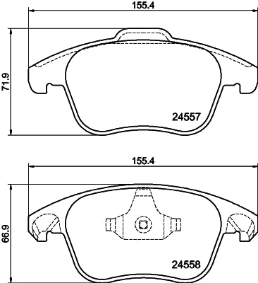 HELLA Brake pad set - T1702 - for e.g. CITROEN 8DB355013-351