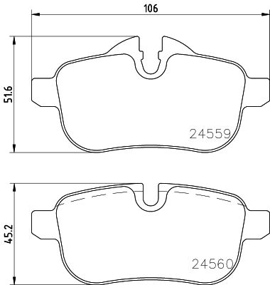HELLA Brake pad set - T1858 - for e.g. BMW 8DB355014-621