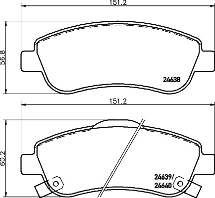 HELLA Brake pad set - T1731 - for e.g. HONDA 8DB355013-611