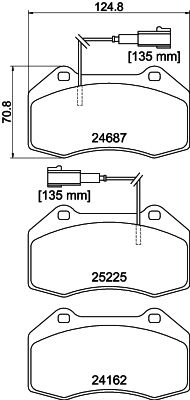 HELLA Brake pad set - T2111 - for e.g. ABARTH / ALFA ROMEO / FIAT 8DB355016-141