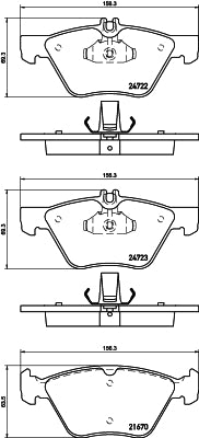 HELLA Brake pad set - T1813 - for e.g. MERCEDES-BENZ 8DB355014-291