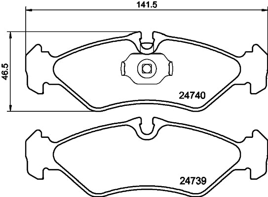 HELLA Brake pad set - T1826 - for e.g. DODGE / FREIGHTLINER / MERCEDES-BENZ /VW 8DB355014-421