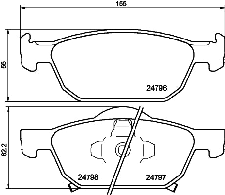 HELLA Brake pad set - T1763 - for e.g. HONDA 8DB355013-891