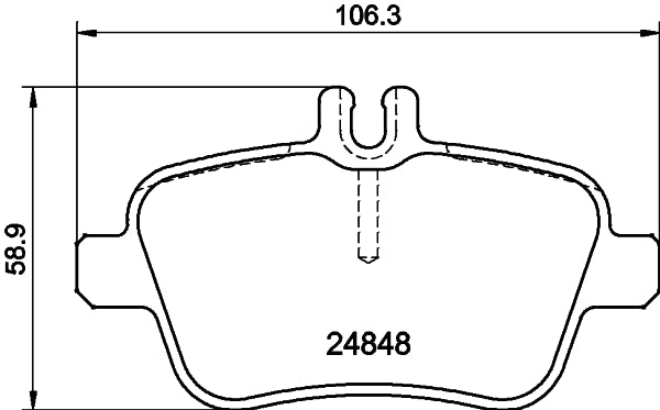 HELLA Brake pad set - T2514 - for e.g. INFINITI / MERCEDES-BENZ 8DB355032-061
