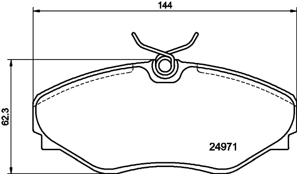 HELLA Brake pad set - T1950 - for e.g. RENAULT 8DB355020-731