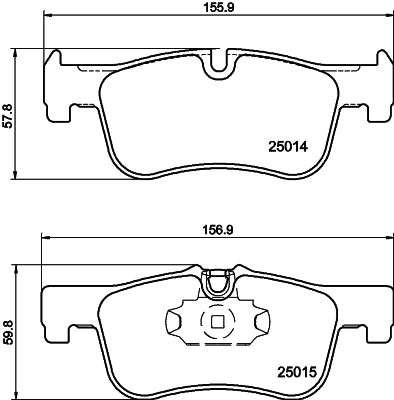 HELLA Brake pad set - T3141 - for e.g. BMW 8DB355020-201