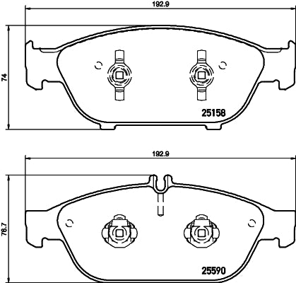 HELLA Brake pad set - T3155 - for e.g. MERCEDES-BENZ 8DB355020-681
