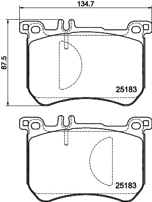 HELLA Brake pad set - T2188 - for e.g. BRABUS / MERCEDES-BENZ 8DB355020-491