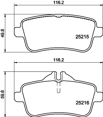 HELLA Brake pad set - T2151 - for e.g. BRABUS / MERCEDES-BENZ 8DB355019-741