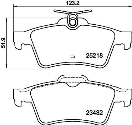 HELLA Brake pad set - T2048 - for e.g. PEUGEOT 8DB355015-741