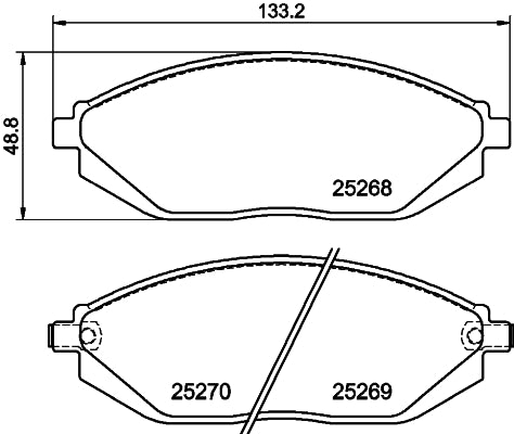 HELLA Brake pad set - T2051 - for e.g. CHEVROLET / HOLDEN / TOYOTA 8DB355015-771