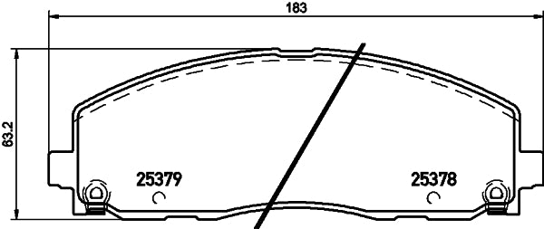 HELLA Brake pad set - T3144 - for e.g. CHRYSLER / DODGE / FIAT / JEEP / LANCIA 8DB355020-571