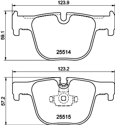 HELLA Brake pad set - T2165 - for e.g. BMW 8DB355019-781
