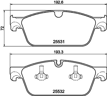 HELLA Brake pad set - T2285 - for e.g. MERCEDES-BENZ 8DB355020-841