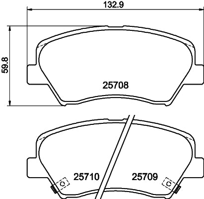 HELLA Brake pad set - T2261 - for e.g. HYUNDAI / KIA 8DB355021-781
