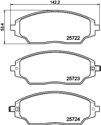 HELLA Brake pad set - T2409 - for e.g. CHEVROLET 8DB355023-241