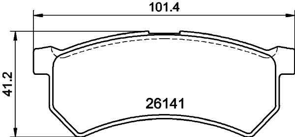 HELLA Brake pad set - T2822 - for e.g. RENAULT 8DB355040-721