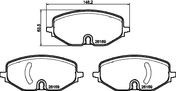 HELLA Brake pad set - T2892 - for e.g. AUDI / CUPRA / FORD / SEAT / SKODA / VW 8DB355040-801
