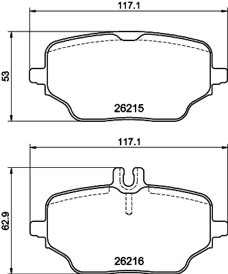HELLA Brake pad set - T2859 - for e.g. MERCEDES-BENZ 8DB355040-331