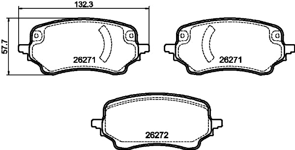 HELLA Brake pad set - T2895 - for e.g. FORD 8DB355040-991