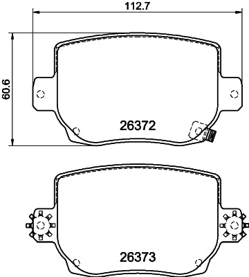 HELLA Brake pad set - T2917 - for e.g. TESLA 8DB355041-041