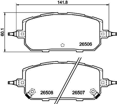 HELLA Brake pad set - T2945 8DB355044-221