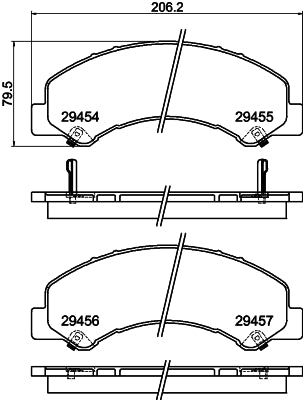 HELLA Brake pad set - T2695 - for e.g. ISUZU 8DB355025-801