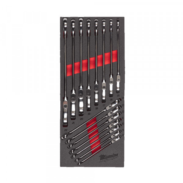 MAX BITE Flex Head Ratcheting Spanner Set Foam Insert