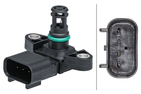 HELLA Sensor, intake manifold pressure - 4-pin connector - Bolted 6PP009403-141