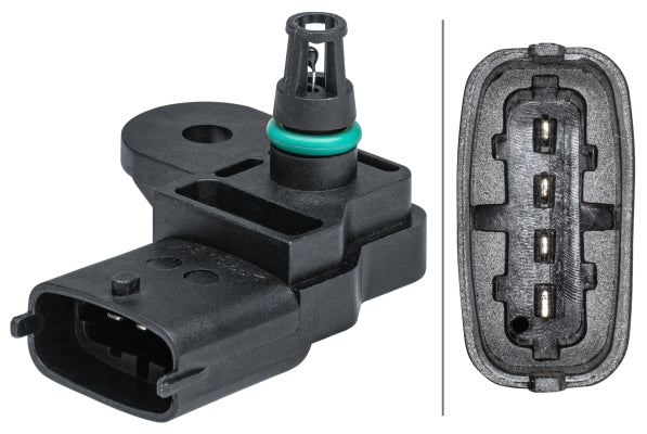 HELLA Sensor, boost pressure - 4-pin connector - Bolted 6PP009403-331