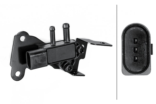 HELLA Sensor, exhaust pressure - 3-pin connector - Bolted 6PP009409-331