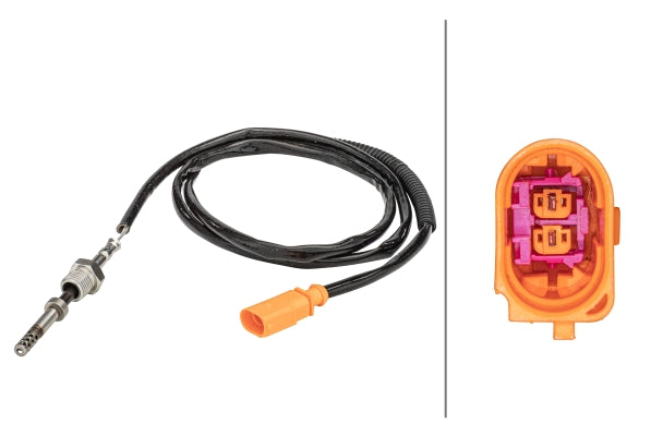 HELLA Sensor, exhaust gas temperature - 2-pin connector 6PT358181-021