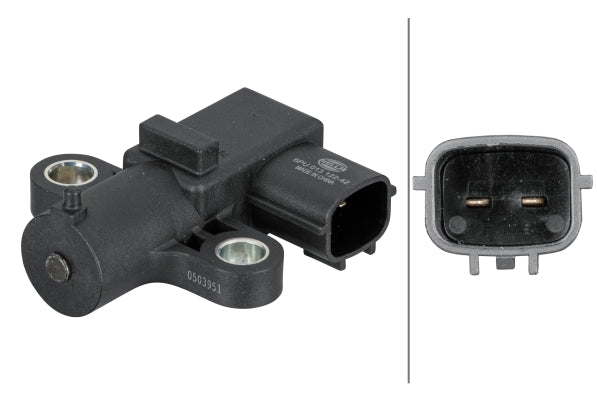 HELLA Sensor, crankshaft pulse - 2-pin connector 6PU013122-421
