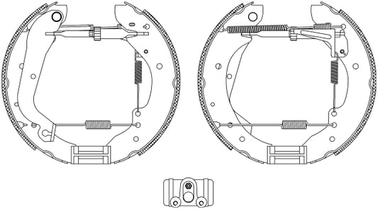 HELLA Brake Shoe Set - R0105 - for e.g. ALFA ROMEO / CITROEN / FIAT / PEUGEOT 8DB355003-641