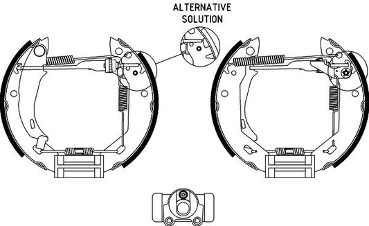 HELLA Brake Shoe Set - R0155 - for e.g. PEUGEOT / RENAULT 8DB355003-681
