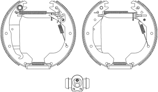 HELLA Brake Shoe Set - R0670 - for e.g. BEDFORD / CHEVROLET / HOLDEN / OPEL 8DB355004-301