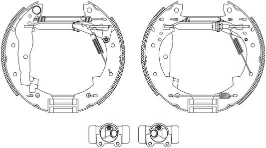 HELLA Brake Shoe Set - R0355 - for e.g. RENAULT 8DB355003-851