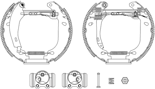 HELLA Brake Shoe Set - R0265 - for e.g. RENAULT 8DB355003-751