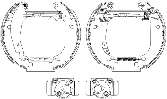 HELLA Brake Shoe Set - R0375 - for e.g. RENAULT 8DB355003-871
