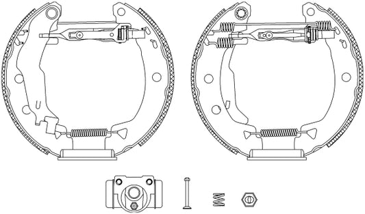 HELLA Brake Shoe Set - R0715 - for e.g. FIAT 8DB355004-381