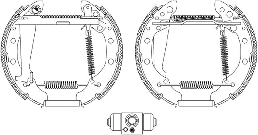 HELLA Brake Shoe Set - R1280 - for e.g. AUDI / SEAT / SKODA / VOLKSWAGEN 8DB355004-981