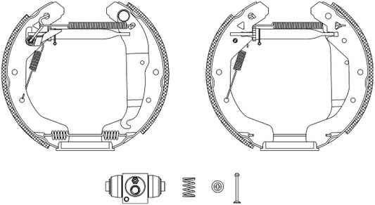 HELLA Brake Shoe Set - R1295 - for e.g. OPEL / VAUXHALL 8DB355005-051